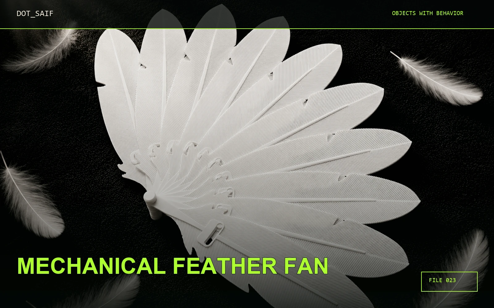 Mechanical Feather Fan Dot Saif cover