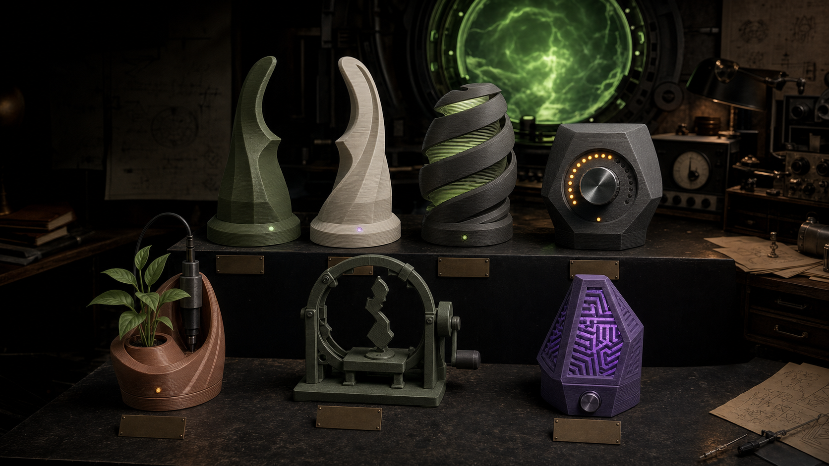 Illuminated electronic and magnetic artifacts in the Dot Saif laboratory
